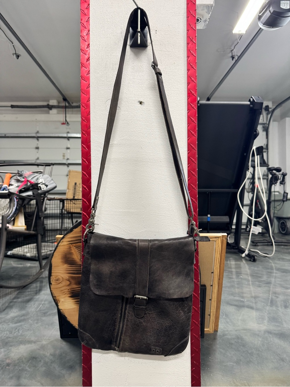 Bed Stu Dark Brown Leather Messenger Crossbody